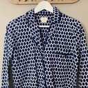 Kate Spade  Pajama Button Down Top Blue Sz Small Photo 1