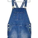 Frame  Le Garcon Cutoff Denim Short Overalls Shortalls Islet Blue Large Raw Hem Photo 14