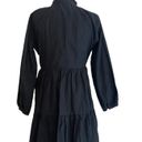 J.Crew  Cotton Poplin Black Tiered Womens Size XS Bohemian Knee Length Photo 2