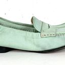 Salvatore Ferragamo  Sport Suede Penny Loafers Elasticized Topline Mint Green 6 Photo 3