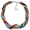 Twisted NWT Multi colored  seed bead collar necklace Photo 0