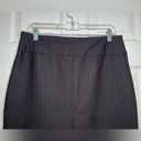 New York & Co. Size Medium Black & Red Pinstripe Pencil Skirt Slit Stretch Photo 2