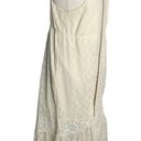 Jolt  Boho Burnout High Low Maxi Dress L Cream Sleeveless Keyhole Elastic Waist Photo 5