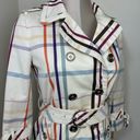 Coach  Tattersall Short Trench Coat Multicolor Size 2 (Small) Mid Length Jacket Photo 4