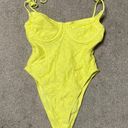 Forever 21  Yellow Eyelet Tie Strap One Piece Swimsuit Size M Photo 2