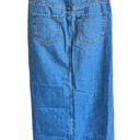 Frame  Sea Cut Off Waist Maxi Jean Denim Skirt Raw Hem Blue Front Slit 26 Photo 2