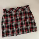 Bongo 90s Y2K  Juniors 16 Red Black Plaid Mini Skirt Front Belt Detail Goth Emo Photo 1