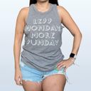 Fifth Sun “Less Monday More Sunday” Tank in Heather Gray, Size XS Photo 3