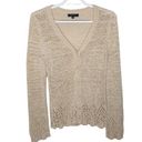 BCBGMAXAZRIA  tape knit sweater cardigan with crochet borders size S Photo 0