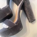 Bamboo Cute Gray velvet ankle straps platform sandals high heels Photo 3