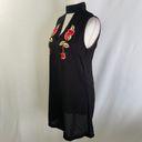 Pretty Little Thing New  Embroidered Floral Choker Neck Shift Dress Black Size 4 Photo 5