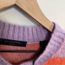 All Saints Tiga Abstract Stripe V-Neck Sweater in Lilac/Orange Photo 5