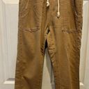 Pilcro  Anthropologie Brown Ultra High Rise Relaxed Pull On Jeans Tie Waist Small Photo 2