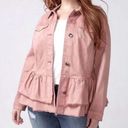 Lane Bryant  Pink Ruffled Denim Jacket Plus Size 28 Photo 0