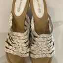 St. John’s Bay White braided heels with tan wedge Photo 2