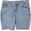 Lane Bryant  High Rise Double Button Bermuda Denim Shorts Photo 0