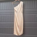 Elliatt  Cassini Satin One-Shoulder Designer Dress Cadet Gold NWT Medium Photo 3