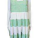 Entro  Green & White Striped Tiered Sleeveless Dress Size Medium Photo 1