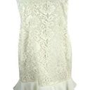 Leslie Fay Vintage 80's  sleeveless lace cream dress with ruffles size 10 Photo 0