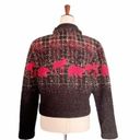 Krass&co County Clothing  Sherpa Fleece Cropped Jacket Boho Western Moose Size Medium Photo 3