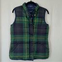 J. McLaughlin ‎ | Dark Green & Navy Plaid Reversible Down Vest Photo 0