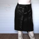 Bagatelle  Black Faux Leather Belted Bow Front Mini Skirt Size XS Photo 5