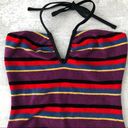 Solid & Striped  The Heather Grape Terry Stripe Halter One Piece Swimsuit NEW Photo 2