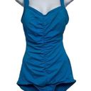 Maxine of Hollywood Women's Vintage  Teal Ruched Swimsuit Size 14T GUC #S-574 Photo 0