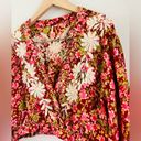 Free People  co-ord set Nyomi Embroidered Floral Mini Skirt Crop Top Red pink Photo 4