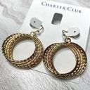 Charter Club  Gold-Tone Multi-Row Twisted Circle Fish Hook Drop Earrings Date Photo 0