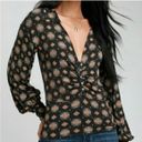 Free People Sydneys Party Top XS Medallion Printed Deep V Revolve Black Trendy Photo 8