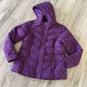 St. John’s Bay  purple puffer coat with hood size Large Photo 0