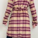 A New Day NWT  Carmel & Burgundy Plaid Long Waist Tie Wool Coat Photo 2