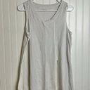 Garnet Hill  organic cotton striped slit front tank white grey size medium Photo 0