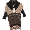 Aryeh  Turtleneck Fair Isle Mixed print Sweater Tan Black medium Photo 0