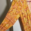 Petal and Pup  Orange Yellow Floral Flowy Bohemian Sunset Maxi Dress XS Photo 10