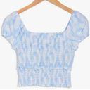 Lush Clothing NEW Lush Women's Size Large Blue Swirl Smocked Cropped Top Photo 0