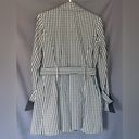 White House | Black Market  size medium black white gingham plaid trench coat Photo 4