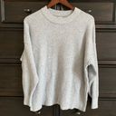 Aerie Women’s XS Gray Weaved Knit Oversized‎ Crew Neck Sweater Photo 0