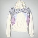 BLANK NYC  Womens Patchwork Hoodie Good Looking Long Sleeve Pullover Cream Pink S Photo 1