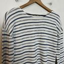 Faherty - Striped Blue White Cotton Blend Long Sleeve Scoop Neck Knit Top Photo 1