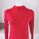 Peck & Peck  Turtleneck Jester Red Top Ruche Neck Base Layer Size S NWT Photo 2