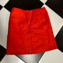 Ralph Lauren RL Mini Pencil Skirt Bright Tomato Red Gold Dual Front Zippers sz 6 Photo 0