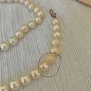 American Vintage Vintage “Zillah” Ivory Pearl Necklace 18” Gold Tone Marquis Fishhook Classic Photo 11