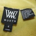 W By Worth  Faux Suede & Fur Trim Collared Green Women's Button Up Jacket Size 4 Photo 7