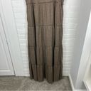 Listicle Brown Tiered Ribbed Short Sleeve Maxi Dress Size M Photo 2