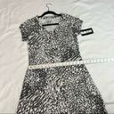 Marc New York  Performance Gray & White Zebra Print Short Sleeve Skirt Photo 3