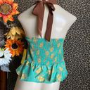 Daisy NWT UNIQUE VINTAGE X Smiley Green  Peplum Halter Top LARGE Photo 3