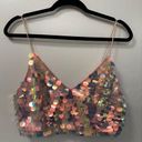 Forever 21  Pink Sequin Rave Strappy Crop Top Photo 0