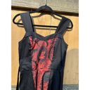 HEMET Gothic Halloween Black & Red Midi Dress Skull Birds Small Steampunk Photo 5